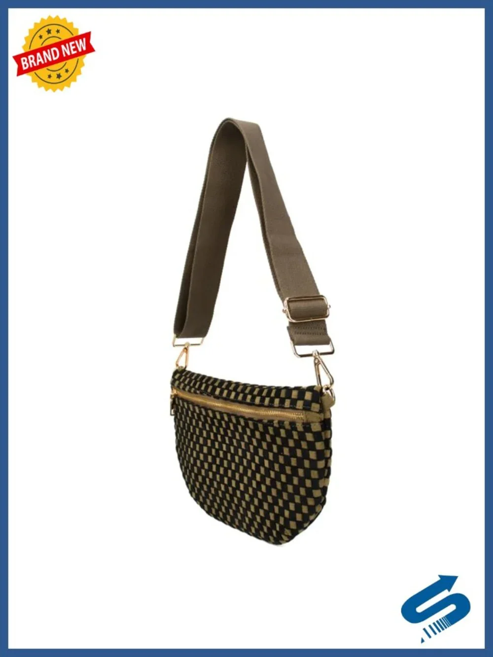 Woven Belt Bag – Vegan Suede Adjustable Strap Crossbody